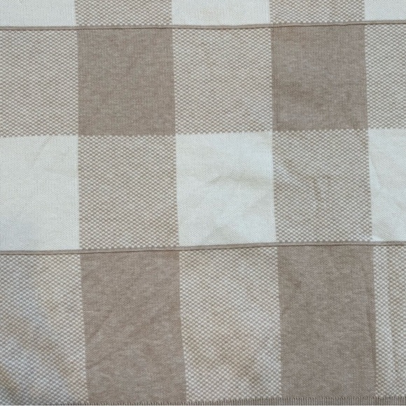 TAHARI Cream and Tan Checkered Long Sleeve Crewneck Sweater XL - Picture 5 of 8